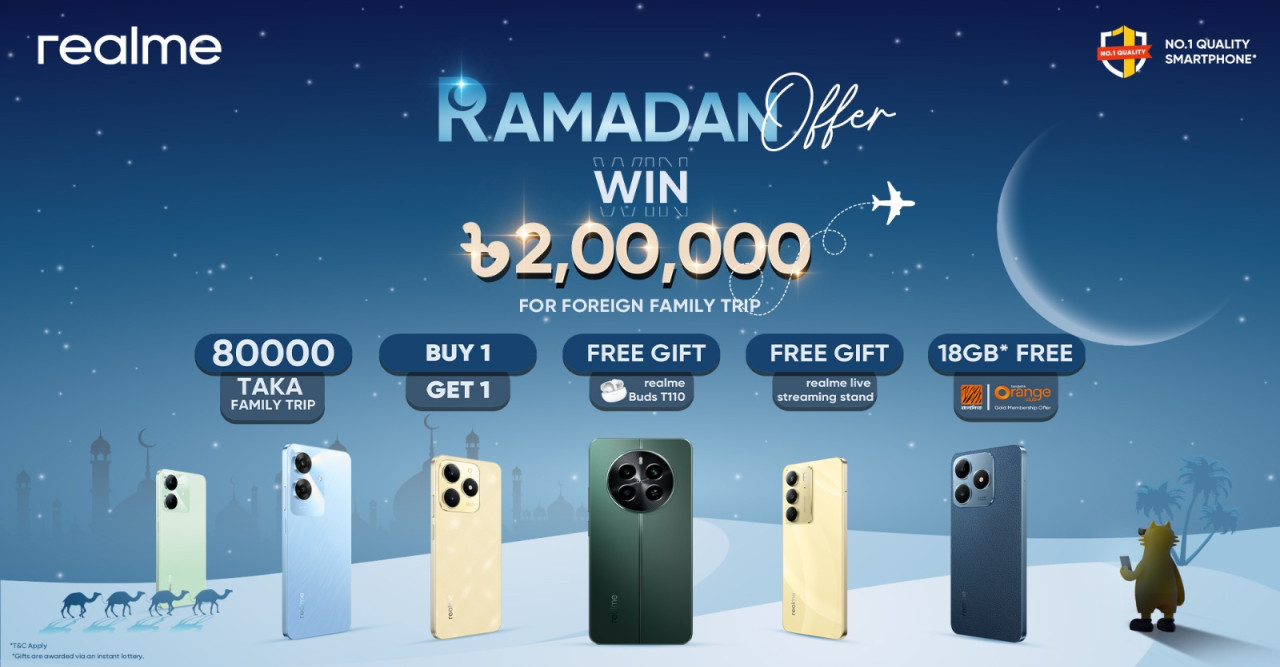 ২ লাখ টাকা সমমূল্যের ফ্যামিলি ট্যুরের অফার দিচ্ছে রিয়েলমি