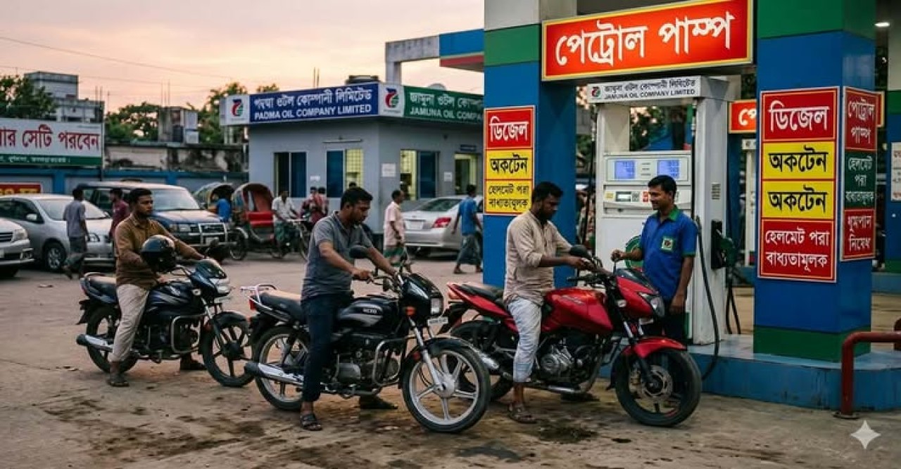 হুজুগে বাইকের  যশোরে পেট্রোল পাম্পের মোটরসাইকেলে ট্যাঙ্ক ফুল করতে ভিড় বাড়ছে