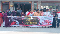 দেশব্যাপী নারী নিপীড়নের ও  ধর্ষকের সর্বোচ্চ শাস্তির দাবিতে বেনাপোলে মানববন্ধন
